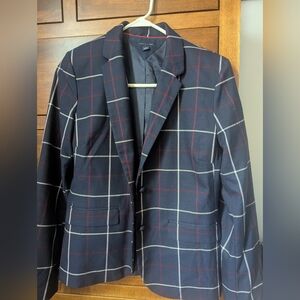 Tommy Hilfiger Navy Plaid Blazer